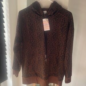 Evereve Brown Leopard Print Jacket